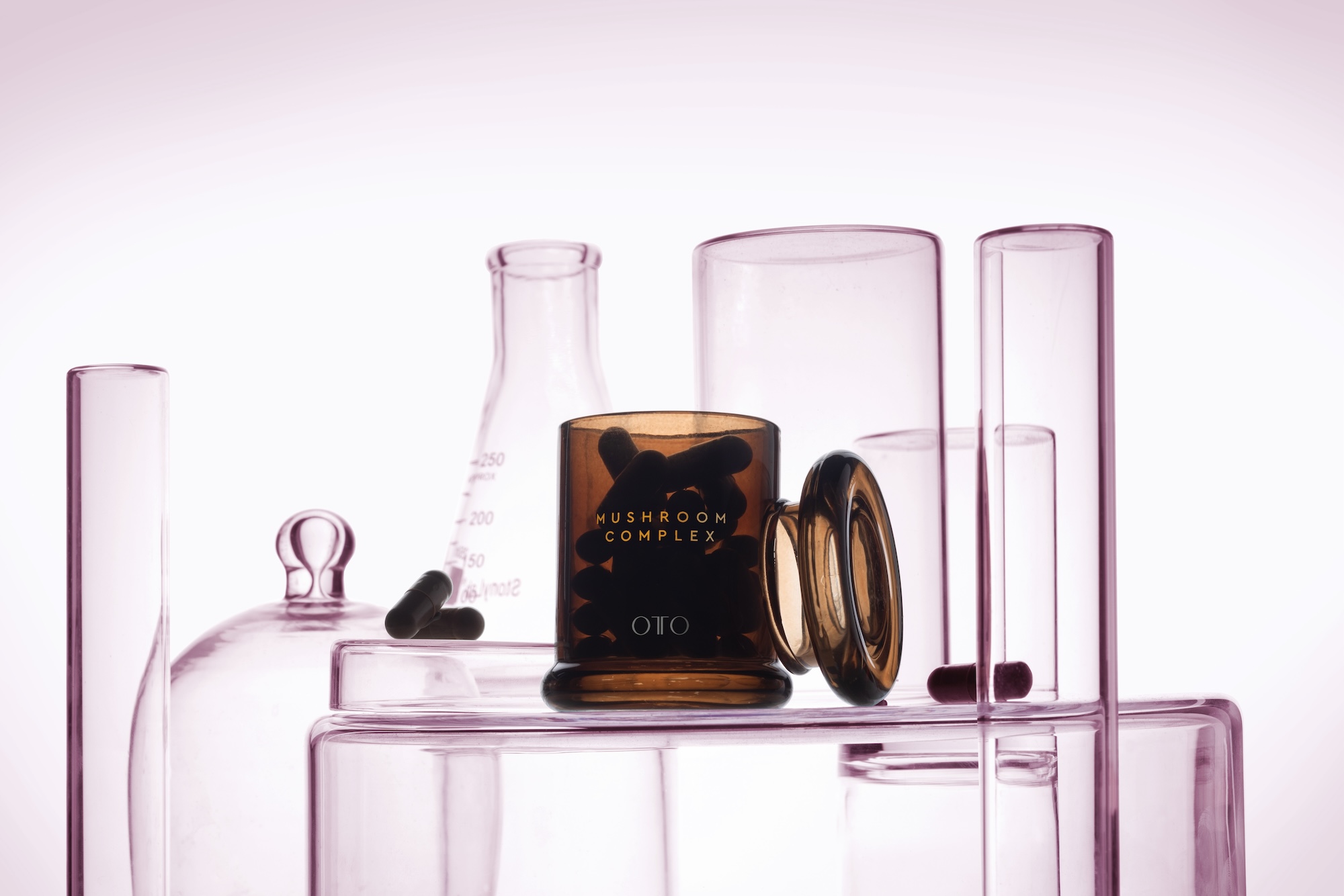 Supplements in a brown bottle