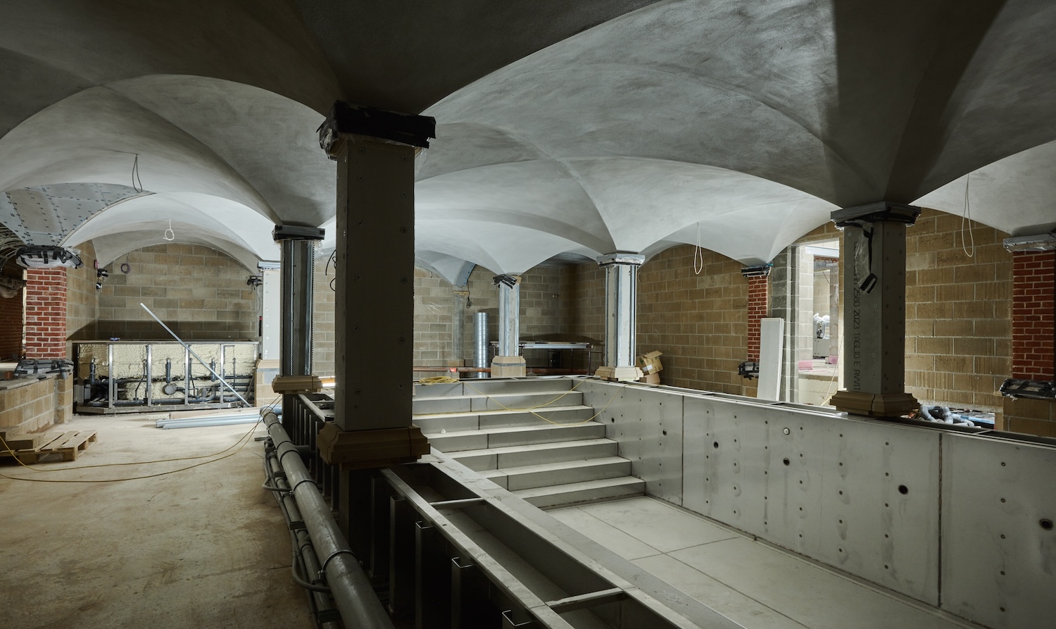 A spa under construction
