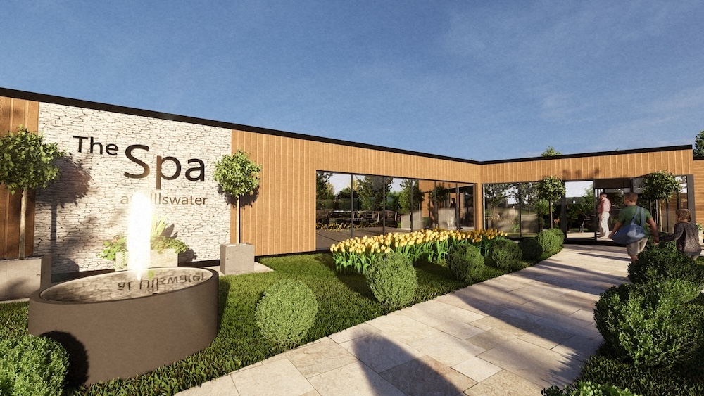 The outside view of a spa